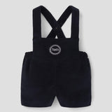 Popelin short romper black velvet with embroidery appliqué || 8.4