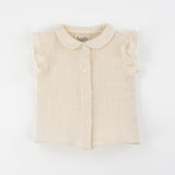 Popelin Off-White Blouse With Baby Collar
