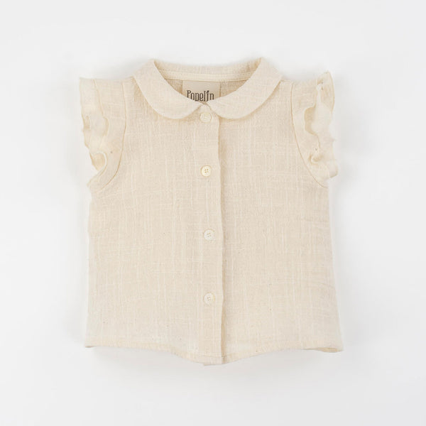 Popelin Off-White Blouse With Baby Collar
