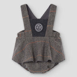 Popelin romper grey herringbone woollen with straps || 4.1