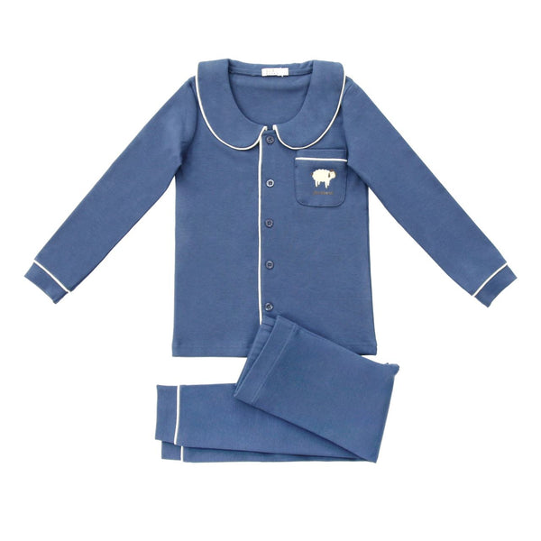 Coco Blanc Collared Pjs Navy
