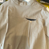 Popelin Taupe Mandarin Collar Shirt
