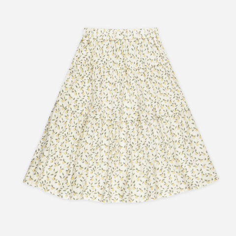 RYLEE & CRU TIERED MIDI SKIRT || LEMONS