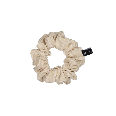 Knot Hairbands Seersucker Petite Scrunchie // Tan