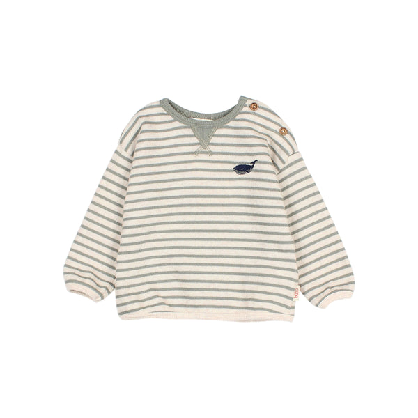 Buho BB Soft Stripes Sweatshirt Eucalyptus
