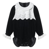 Coco Blanc Velvet Romper Black