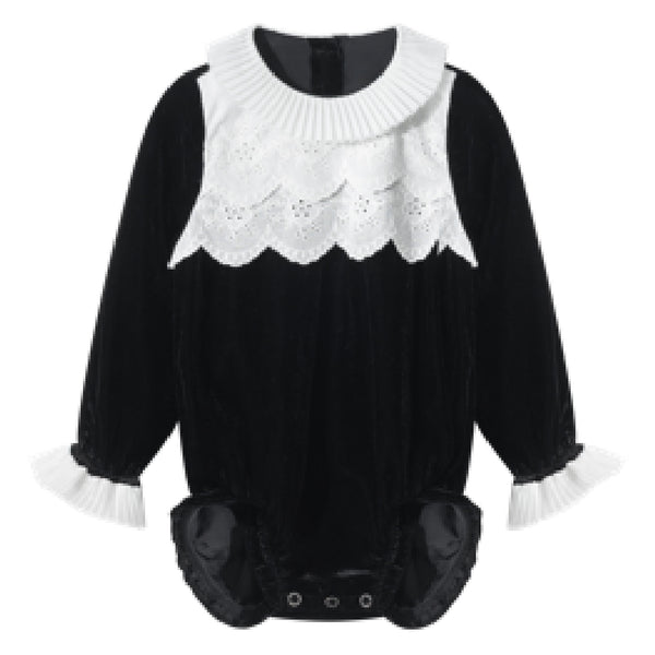 Coco Blanc Velvet Romper Black