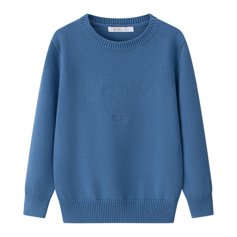 Coco Blanc Embroidered Crew Blue