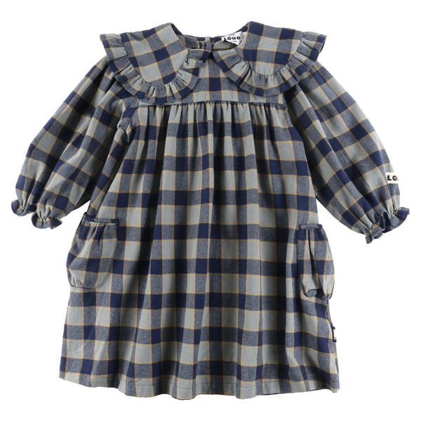 Loud Apparel Loyal Dress Collar Check Indigo