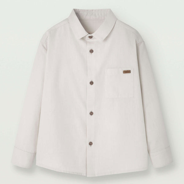 Popelin Off White Shirt With Collar