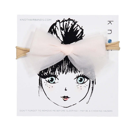 Knot Hairbands Tulle Bow Band // Pale Pink