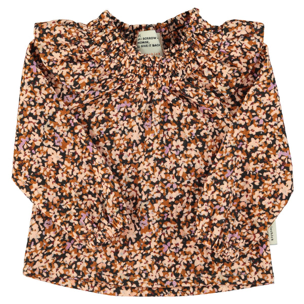 Piupiuchick Blouse Light Pink & Brown Flowers
