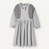 Popelin Grey Melange Dress With Side Panels