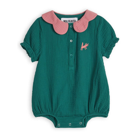 Wolf & Rita Girl Jumpsuit Mimosa Woven Emerald