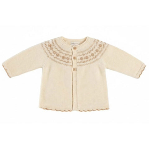 Coco Blanc Embroidered Cardigan Cream
