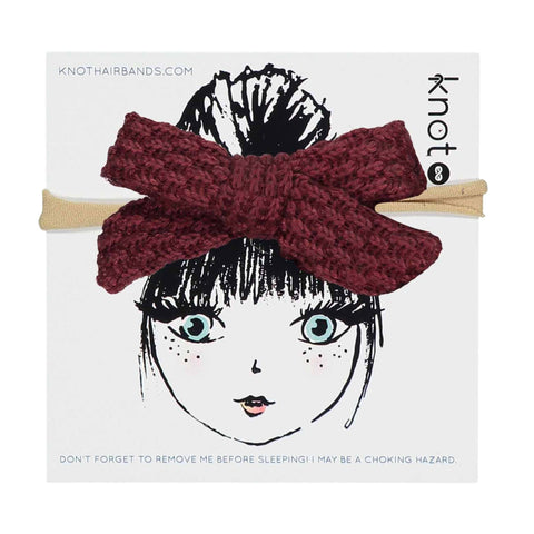 Knot Hairbands Knitted Bow Band // Wine