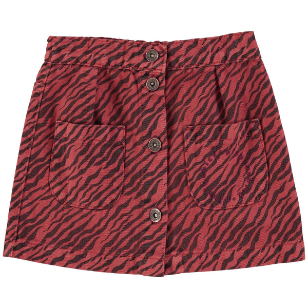 Piupiuchick Knee-Lenght Skirt Bordeaux Zebra Print