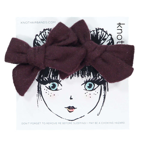 Knot Hairbands Woolly Mini Bow Set // Mulberry