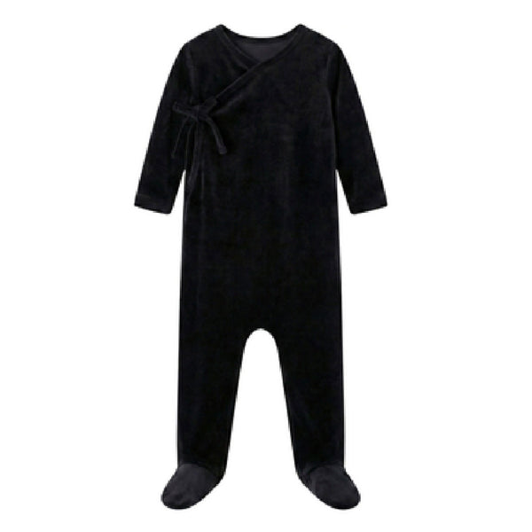 Coco Blanc Velour Footie Black