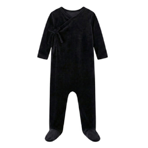 Coco Blanc Velour Footie Black