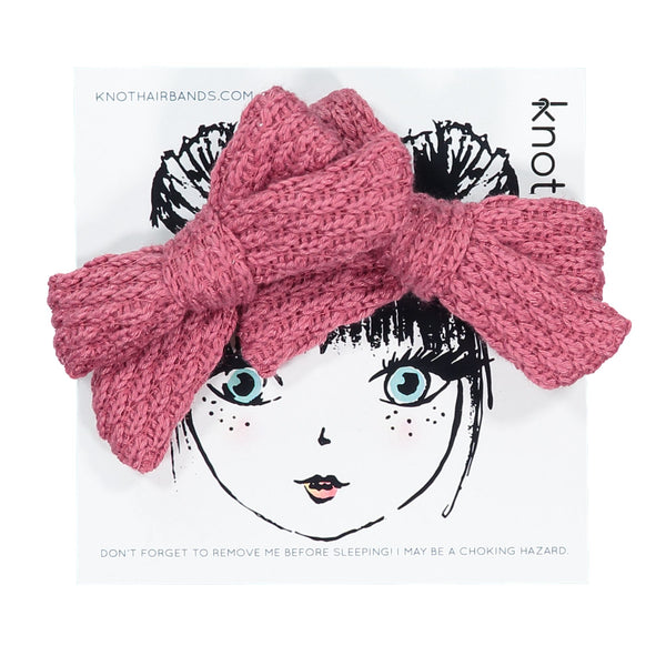 Knot Hairbands Knitted Mini Bow Set // Berry