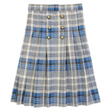 Coco Blanc Pleated Plaid Skirt