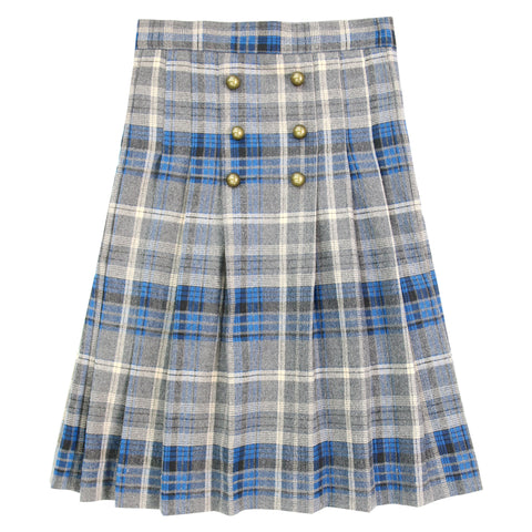 Coco Blanc Pleated Plaid Skirt