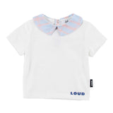 Loud Apparel Party T-Shirt Regular Fit Gardenia/Check Neon