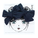 Knot Hairbands Woolly Mini Bow Set // Navy