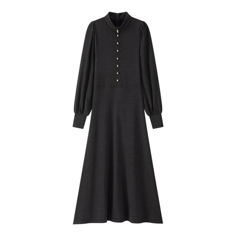Coco Blanc Mockneck Robe Black