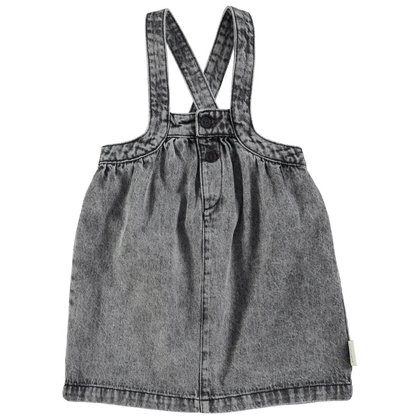 Piupiuchick Knee-Length Dress Straps Faded Black Denim