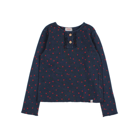Buho Mini Cuore T-Shirt Navy