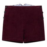 Coco Blanc Suspender Shorts Burgundy