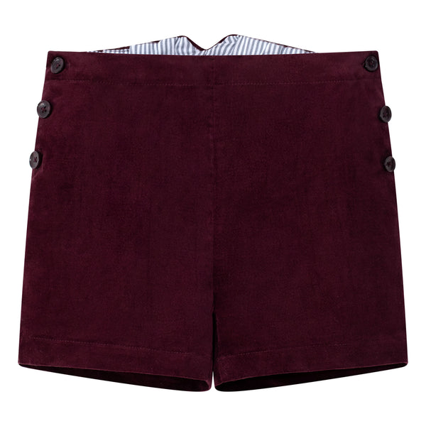 Coco Blanc Suspender Shorts Burgundy