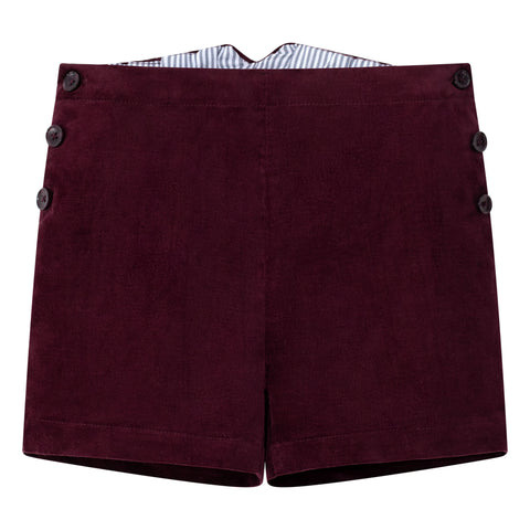 Coco Blanc Suspender Shorts Burgundy