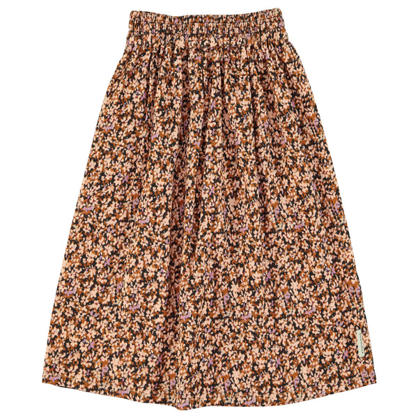 Piupiuchick Knee-Lenght Skirt Light Pink & Brown Flowers