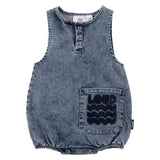 Loud Apparel Tuffo Romper Mid Blue Stone Wash