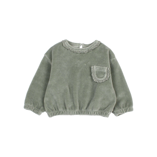 Buho BB Velvet Sweatshirt Eucalyptus