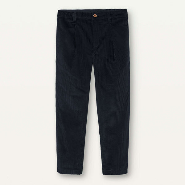 Popelin Black Corduroy Chino Trousers