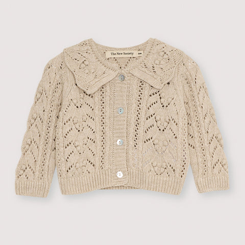 The New Society Lila Baby Cardigan Moonlight White