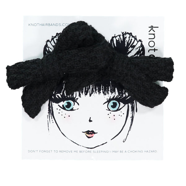 Knot Hairbands Knitted Mini Bow Set // Black