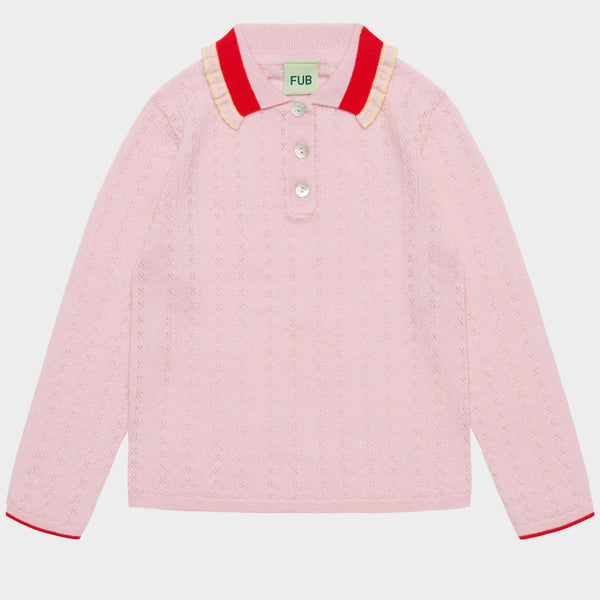 FUB Pointelle Polo Rose Quartz

