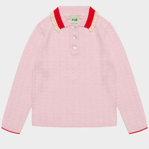 FUB Pointelle Polo Rose Quartz
