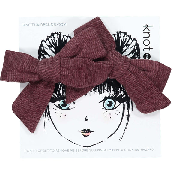 Knot Hairbands Jersey Mini Bow Set // Wine