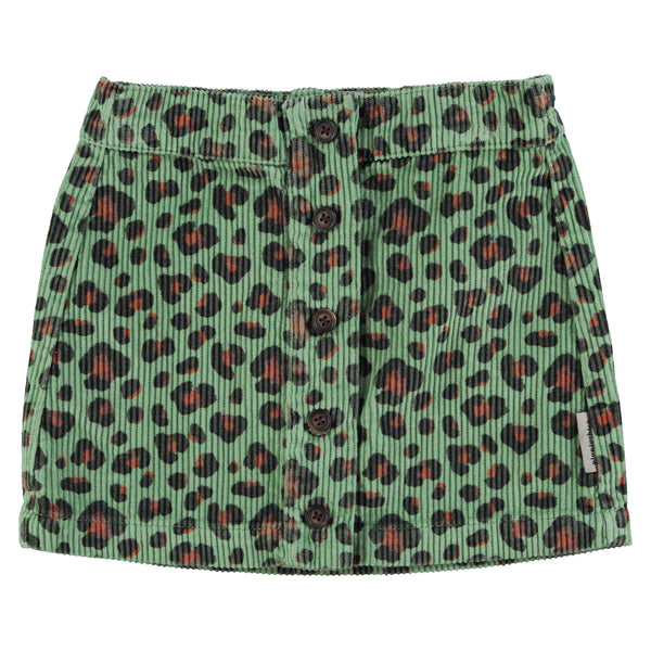 Piupiuchick Knee-Lenght Skirt Green Animal Print