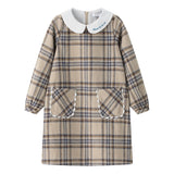 Coco Blanc Plaid A-line Dress Blue