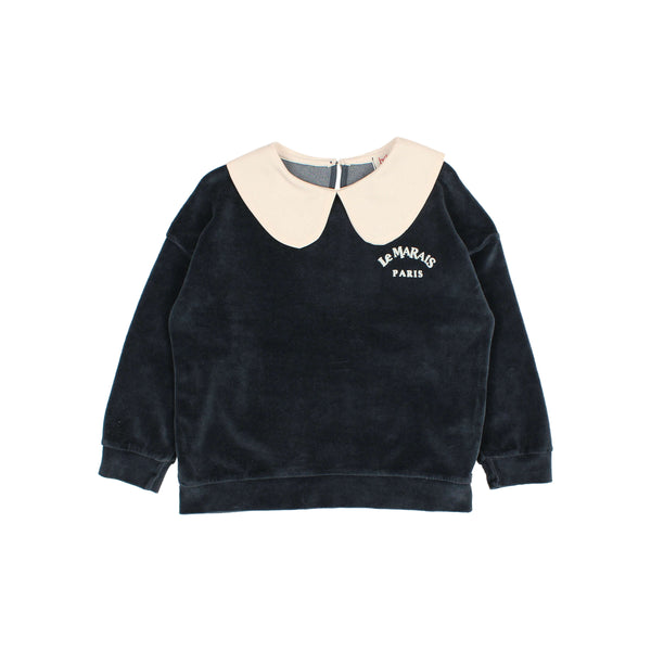 Buho Velvet Sweatshirt Whale