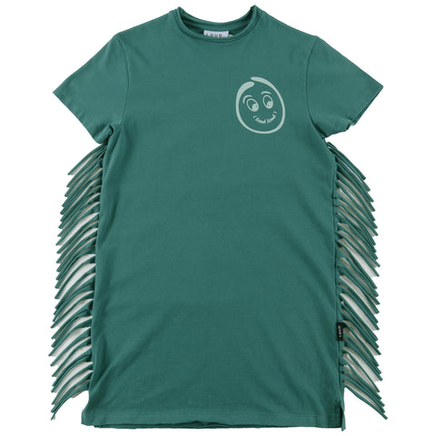 Loud Apparel Hawai Dress T-Shirt Fringe Storm/Jade Print