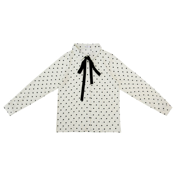 Coco Blanc Polka Dot Blouse Cream/Black
