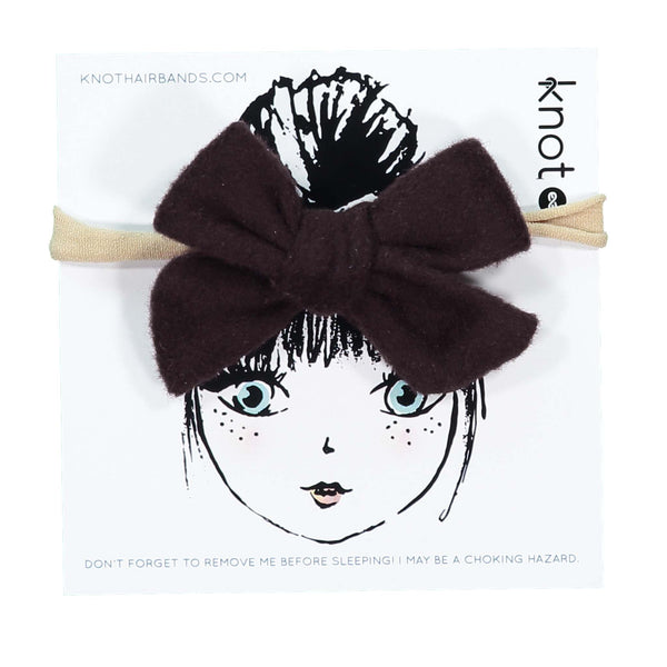 Knot Hairbands Woolly Mini Bow Band // Black